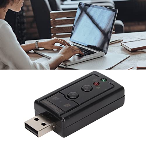 USB Sound Card, Virtual External Sound Card Built in Amplifier and Volume Controls with 3.5MM Ports and Microphone 7.1 Channel Sound Card