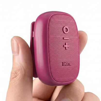 iHome Nano Clip-On Wireless Bluetooth Speaker with Magnetic Clip | Bluetooth 5.3, IPX6 Water-Resistant, Touch Controls, 5W, 2.5-hr Playtime, Charging Cable Included, Rechargeable Battery - color: Pink
