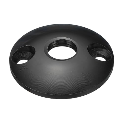 PATIKIL M10 Gooseneck Flange Mount, Female Thread Nut Screw Round Base Table Mounting for Gooseneck Hose Adapter, Aluminum Black - color: Black, size: M10