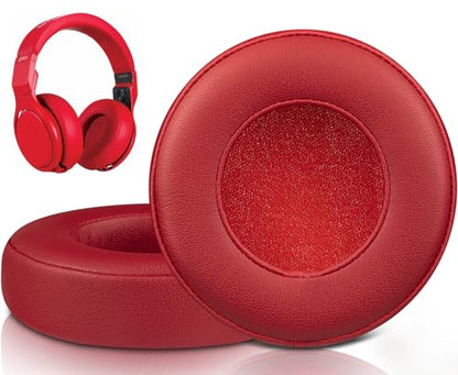 SOULWIT Ear Pads Cushions Replacement for Monster Beats Pro/by Dr Dre Detox Headphones, Ear Pads with Softer Protein Leather, High-Density Noise Isolation Foam- Red - color: Red