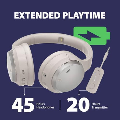 Avantree Sky Eon - ANC Travel Headphones with Airplane Adapter | Use on flights and phones with the included wireless adapter, active noise.