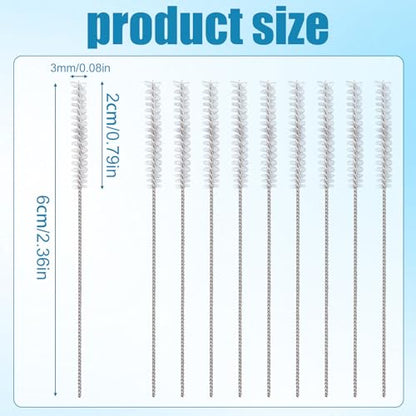 10pcs Hearing Aid Cleaning Brushes, Stainless Steel Hearing Aid Vent Tube Brushes Soft Nylon Bristles Cleaner Tools for Small Holes Earbuds Headphones Accessories