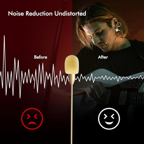 KIMAFUN Headset/Headworn Microphone Single Earset Ear-hook Over Ear Hanging Condenser Mic Compatible with Shure Wireless System Bodypack Transmitter, Ideal for Performance, Theater, Lecture - Beige D4 - size: D4 for Shure Wireless System