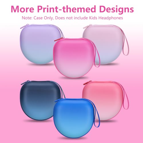 Kids Headphone Case, Gradient Hot Pink(Case Only) | Compatible with Candy Bila, iClever, JBL, acer, JoySpark, MIDOLA, EarFun, IMYB, noot Products Kids Headphone - color: Gradient Rose-red
