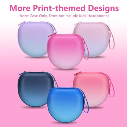 Kids Headphone Case, Gradient Hot Pink(Case Only) | Compatible with Candy Bila, iClever, JBL, acer, JoySpark, MIDOLA, EarFun, IMYB, noot Products Kids Headphone - color: Gradient Rose-red