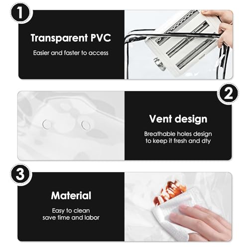 Clear Storage Bag for Stand Mixer Attachments, PVC Stand Mixer Accessories Storage Organizer with Zipper (Black)