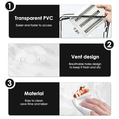 Clear Storage Bag for Stand Mixer Attachments, PVC Stand Mixer Accessories Storage Organizer with Zipper (Black)