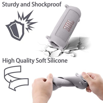 Silicone Cover for JBL Flip 7 Portable Speaker | Scratch-resistant, Unhindered Sound, Silicone Construction, Portable Carrying Silicone Cover, White Silicone Cover - color: White Cover