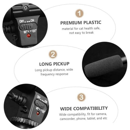 Hemoton Professional Interview Microphone for DSLR Cameras Wide Compatibility Stereo High-Sensitivity Recording Mic for Video Filmmaking and Live Streaming Voice Capture