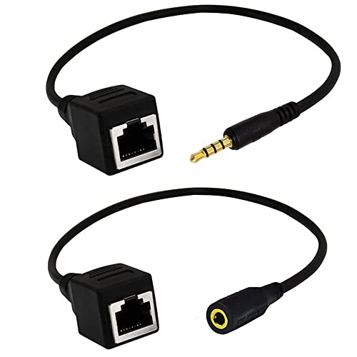 Seadream Network 3.5mm to RJ45 Female Adapter - DC 3.5mm Male & Female TRRS 4 Pole Jack - Touch Screen Device & KTV Cable Adapter - style: 3.5mm M to RJ45 F+3.5mm F to RJ45 F