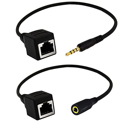 Seadream Network 3.5mm to RJ45 Female Adapter - DC 3.5mm Male & Female TRRS 4 Pole Jack - Touch Screen Device & KTV Cable Adapter - style: 3.5mm M to RJ45 F+3.5mm F to RJ45 F