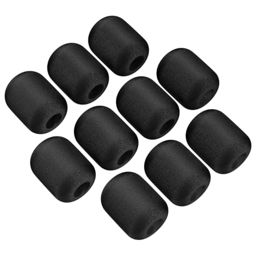 KIMAFUN 10-Pack Replacement Foam Windscreens, Black Mic Cover Sponges for G100-1