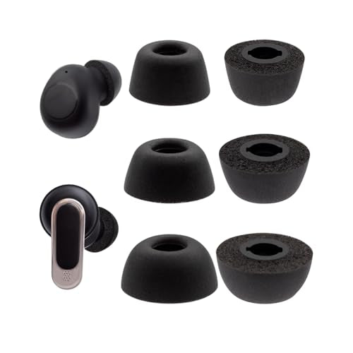 Klowcok Replacement Ear Tips for JBL Vibe Buds/Tour Pro 2/3 Earbuds | Memory Foam Tips Compatible with JBL Live Pro 2 / Live Free 2 Earbuds, 3 Pairs, S/M/L, Black