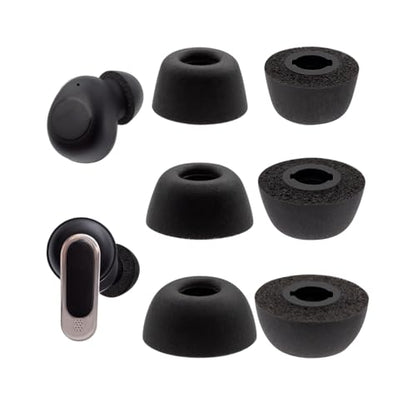 Klowcok Replacement Ear Tips for JBL Vibe Buds/Tour Pro 2/3 Earbuds | Memory Foam Tips Compatible with JBL Live Pro 2 / Live Free 2 Earbuds, 3 Pairs, S/M/L, Black