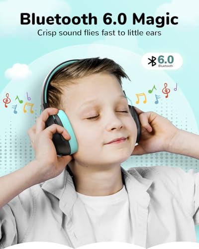 Sensory Headphones for Autism Kids Aldult, Sound Proof Ear Hearing Protection Noise Cancelling Ear Muff, 29dB SNR Noise Reduction 80H Playtime Bluetooth 6.0 Earmuff for Shooting Gun Range(Black) - color: Black