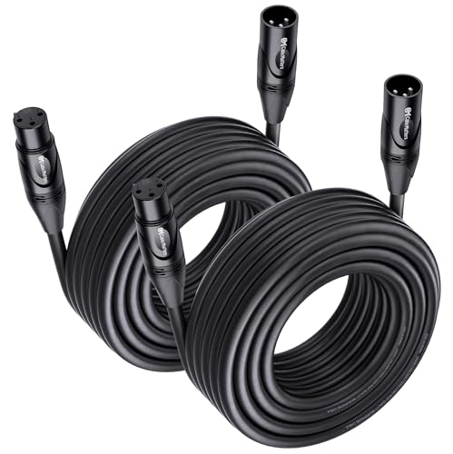 Cable Matters 2-Pack Premium XLR to XLR Cable, Microphone Cable, M-F, 35ft | Mic Cable, Male to Female, 21 AWG Oxygen-Free Copper (OFC), Black - size: 35 Feet