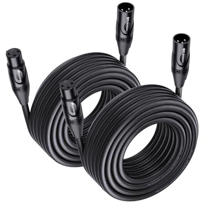 Cable Matters 2-Pack Premium XLR to XLR Cable, Microphone Cable, M-F, 35ft | Mic Cable, Male to Female, 21 AWG Oxygen-Free Copper (OFC), Black - size: 35 Feet