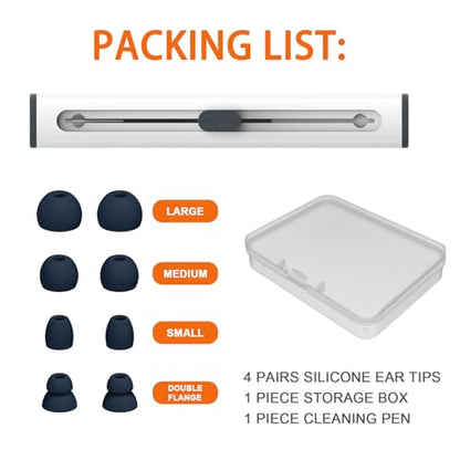hopopwer Replacement Eartips Silicone Earbuds Buds Set for Powerbeats Pro Beats Wireless Earphone Headphones, Compatible with Beats Flex Beats X (Navy) - color: Navy