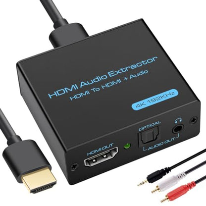 VPFET HDMI Audio Extractor 4K HDMI to Optical 3.5mm AUX Audio Adapter Splitter Converter Support HDCP Digital DTS 5.1 PCM - size: HDMI to Optical 3.5mm AUX