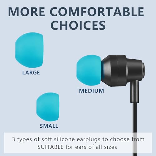 KASOTT Gaming Earbuds with Microphone, Wired Headphones, Low-Latency 3.5 mm Aux, Dual Driver Audio Designed for Gaming, Suitable for Work/Game/Telecommute/Music/Fitness Etc…, SR01-Blue, KS-SR01-LAN