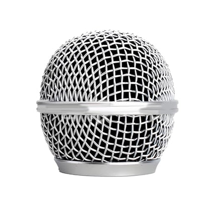 1 PCS Microphone Head Replace, Steel Mesh Mic Grille Heads, Grille Mic Ball Replacement with Inner Foam, Fits for SM58 (Silver, 1 pcs) - color: Silver, size: 1 pcs