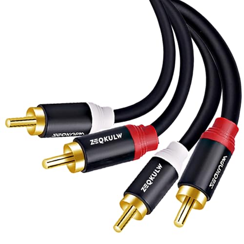 RCA Audio Stereo Cable 10 ft 2RCA Male to Male Audio RCA Cables Dual Shielded Gold-Plated 2 RCA Stereo Cable for car Audio Video Cord, Hi-Fi Systems or Home Theater, HDTV(1, Black,10FT) - size: 10FT