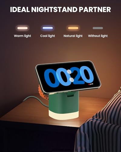 Wireless Charging Station for Apple Mag-Safe: JoyGeek 3 in 1 Magnetic Foldable Charger Stand for iPhone 16 15 14 13 12 Pro Max Plus - Apple Watch 10 9 8 7 6 5 4 SE - AirPods Pro 2/3/4 - color: Dark Green