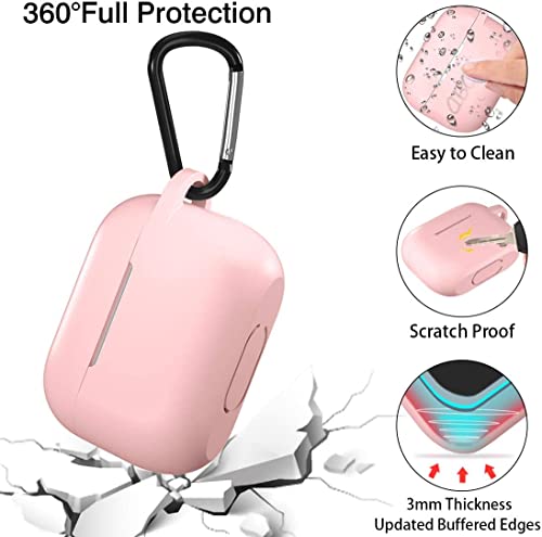 Lerobo for AirPods Pro 2nd/1st Case with Keychain, Pink | Soft Silicone Protective Cover Compatible with Apple AirPod Pro Case for Women Men, Scratchproof, Shockproof, Dustproof - color: Pink