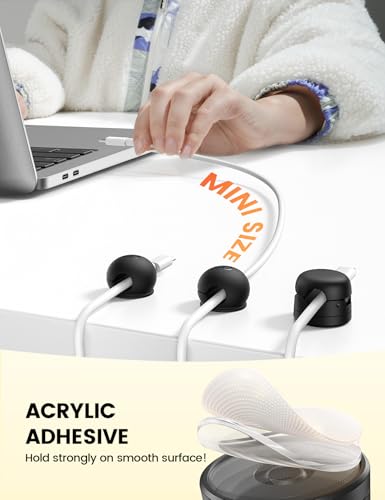 Lamicall 8 Pack Magnetic Cord Organizer, Mini-Soft Silicone Clips - size: 8Pack - Silicone Magnetic