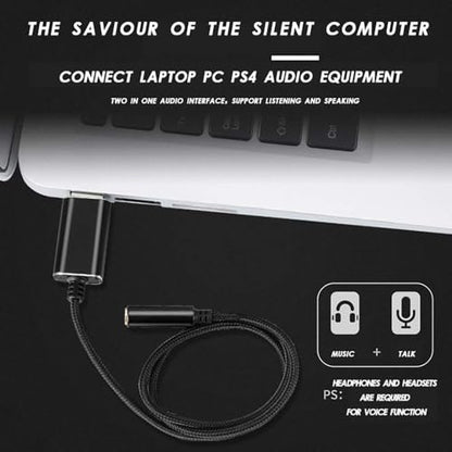 USB to 3.5mm Headphone and Microphone Jack Audio Adapter with 3.5mm Combo Aux Stereo Converter for Headset Mac PS4 PC Laptop Desktops External Sound Card Audio for Windows (100cm, Black) - color: black