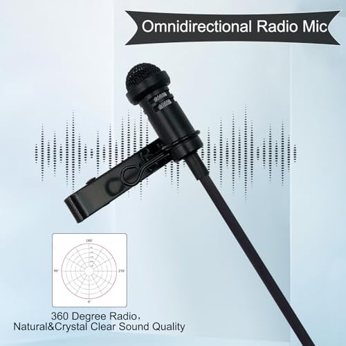 2 pcs Lavalier Mic for Sennheiser Wireless Bodypack Transmitter | Omnidirectional Condenser, Wired Microphone , 3.5mm TRS Lapel, Black, 5ft