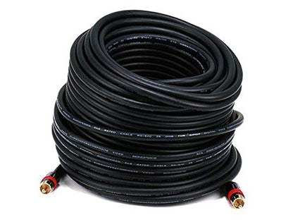 Monoprice 100ft High-quality Coaxial Audio/Video RCA CL2 Rated Cable - RG6/U 75ohm (for S/PDIF, Digital Coax, Subwoofer & Composit - size: 100 feet