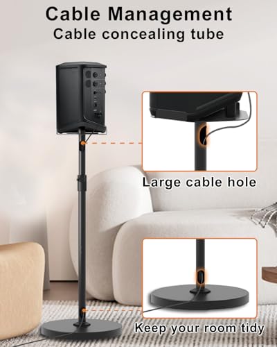 Height Adjustable Speaker Stand for Bose S1 Pro / S1 Pro Plus Floor Stand, Extends 45" to 54", Holds up to 20LBS, Wireless Studio Monitors Heavy Duty Speakers Stands for Bose, Easy to Install, Black