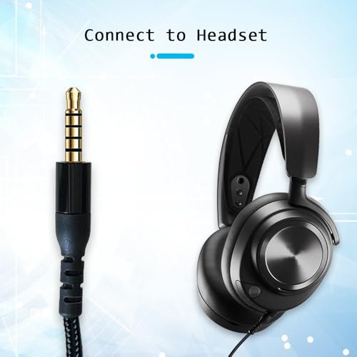 QJYTH Replacement 2 m Cable Compatible with Arctis Nova Pro / 7 Headset | Compatible with SteelSeries Arctis Nova Pro / 7 Headset (2 m, Black) - size: 6.56ft