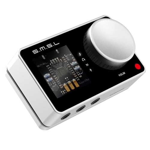 SMSL Nano ONE Pro External Sound Card, Hi-Fi DSP Chip,Virtual 7.1 Surround Sound, for Windows/Mac/Phone/Live Stream/Game,3.5mm Headphone Output, Mic in, Plug and Play Driverless (Silver) - color: silver
