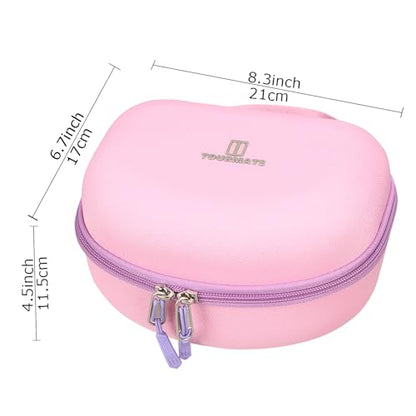 Tourmate Hard Travel Case for Riwbox CT-7 CT-7S / iClever HS01 / FosPower Cat Ear LED Light Kids Wireless Headphones, Protective Carrying Storage Bag（Box for Sale） (Purple&Pink) - color: Purple&Pink