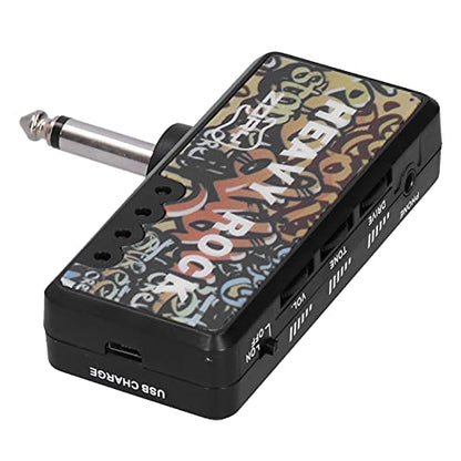 Guitar Bass Headphone Amplifier, Electric with Audio USB Chargable Portable Mini Amplificador Guitarra de Auriculares para Cable Adapter Charging Accessories Amps Pocket
