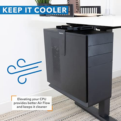 Mount-It! CPU Under Desk Mount Bracket - Computer Tower Wall and Under Counter Holder, 360 Degree Swivel Adjustable Height and Width Wall-Mountable (Pack of 6) - size: small, large (Pack of 6)