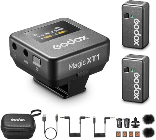 GODOX Magic XT1 Touchscreen Wireless Lavalier Microphone | For Camera/Android/iPhone 15&16/PC, 48kHz/24-bit, Noise Cancellation, 2.4G Wireless 656ft Range, For TikTok Vlog Youtuber