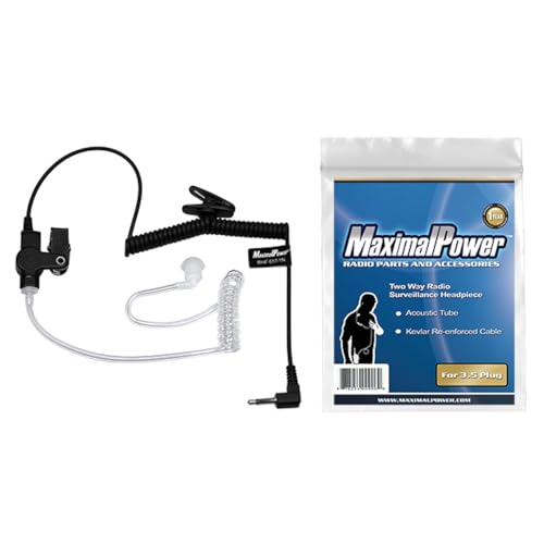 Maximalpower 3.5mm Surveillance Plug Coil Tube Earbud Audio Kit for Two-Way Radios RH617-1 N x 10 Pack - color: _10 Pack