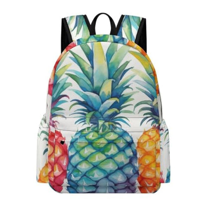 Travel Backpack for Women Men Carry On Backpack Coffee Collection Laptop Bag Lightweight Casual Daypack - color: Colorful Pineapples
