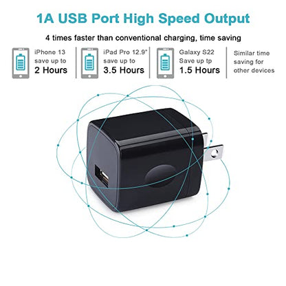 USB Wall Charger, Charger Block, 3-Pack 1A/5V Charging Cube Box Single Port USB Chargerr Plug for iPhone 17e 17 Air 16e 16 15 14 13 12 11 Pro Max,SE,XR/XS/X/8/7, iPad, Samsung Galaxy S26,A17,Pixel 10a - color: Black