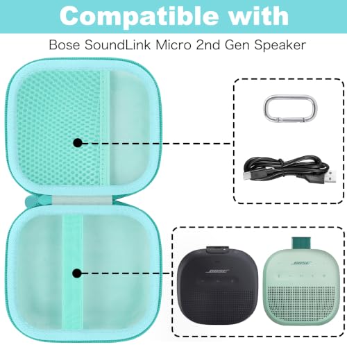 for Bose New SoundLink Micro 2nd Gen Speaker Protective Case, Mint Green - color: Mint Green Case