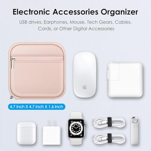 FINPAC Charger Case for MacBook, Small Electronic Organizer Pouch Bag - color: Pink