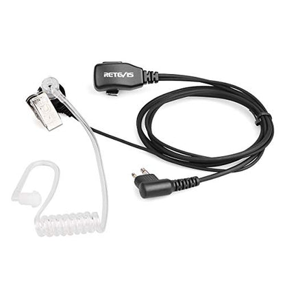 Retevis Acoustic Tube Walkie Talkie Earpiece with Mic, 2 Pin(5 Pack) | Compatible with Motorola CP100/CP100D/CP185/CP200/CP200D/ GP300/GP2000/BRP40/DLR1060 Walkie-talkies, Two Way Radio Earpiece