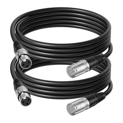 2‑Pack 6ft XLR Cables, Professional Microphone Cable, Male‑Female - size: 6ft