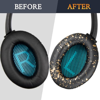 SoloWIT Earpads for Bose Headphones - Black Gold - color: Black Gold