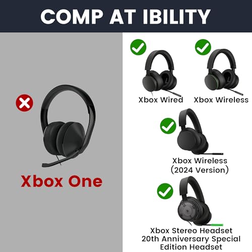 Lukvcoe Replacement Headband Pad Kit for Microsoft Xbox Wireless/Wired, Xbox Wireless (2024 Version), Xbox Stereo 20th Anniversary Special Edition Headset, Easy DIY Installation (Black) - color: Black
