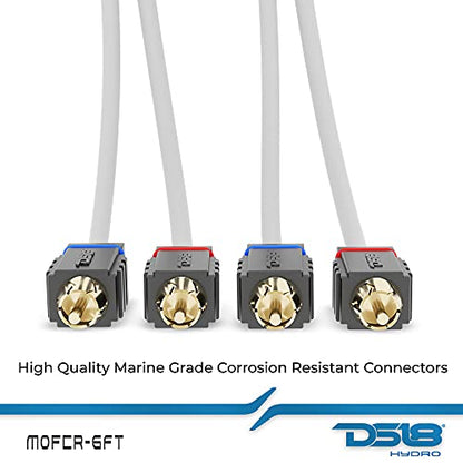 DS18 MOFCR-6FT 2 Channels OFC Marine RCA Audio Stereo Cable - 6 Feet - style: 6 Ft