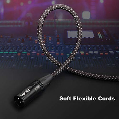 XLR Cables for Microphone 25ft 6 Pack, Premium XLR Patch Cable Braided | Premium Balanced 3-Pin XLR Male to Female Patch Cables Dual Shielded for Mic DJ Recording, Noiseless, 22 AWG - size: 6-Pack 25ft